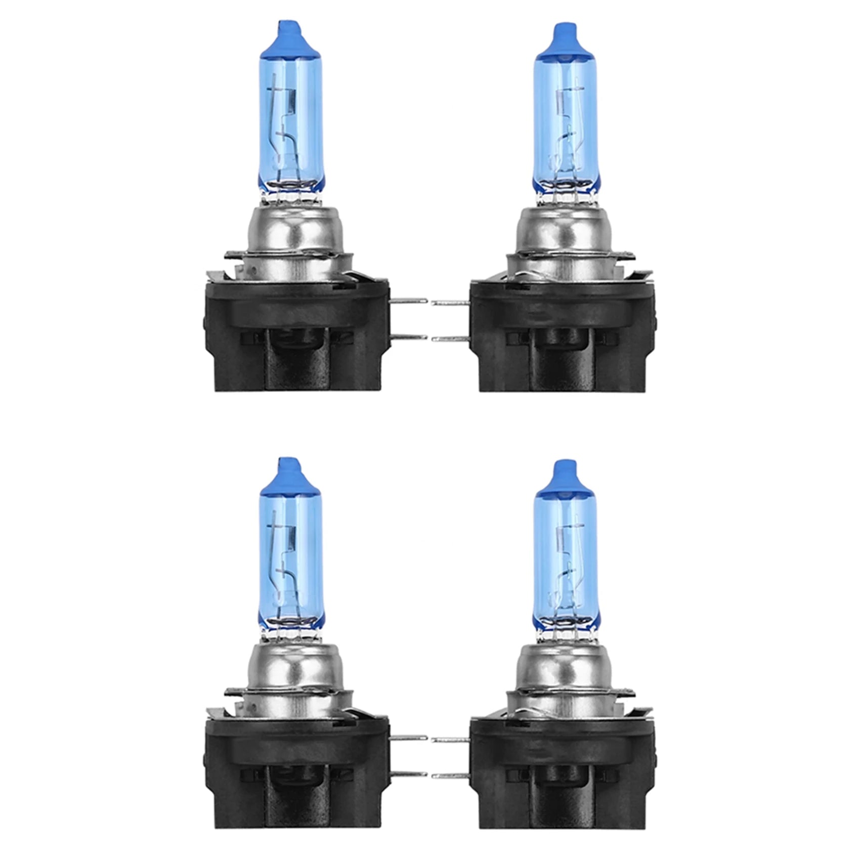 4X H11B 55W Car Halogen Light Headlight Bulb Lamp Bright White 6000K 4X H11B 55W Farol Halógeno – Iluminação Brilhante e Durável para Seu Carro