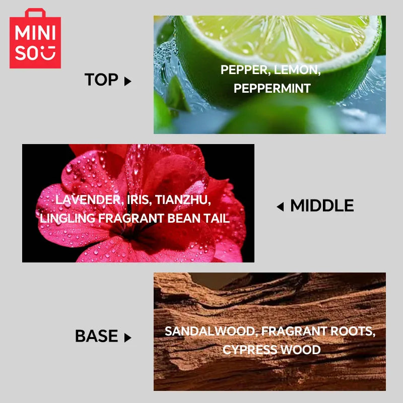 MINISO REBELLIOUS Perfume For Men Original Luxury Arabes Woody Eau De Parfum Designer Fragrance Man Gift Body Spray 40ML
