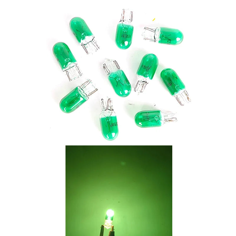 10 X Signal Lamp Glass T10 W5W 501 194 12V 5W/3W W2.1x9.5d Single Filament Car Bulb Auto Light