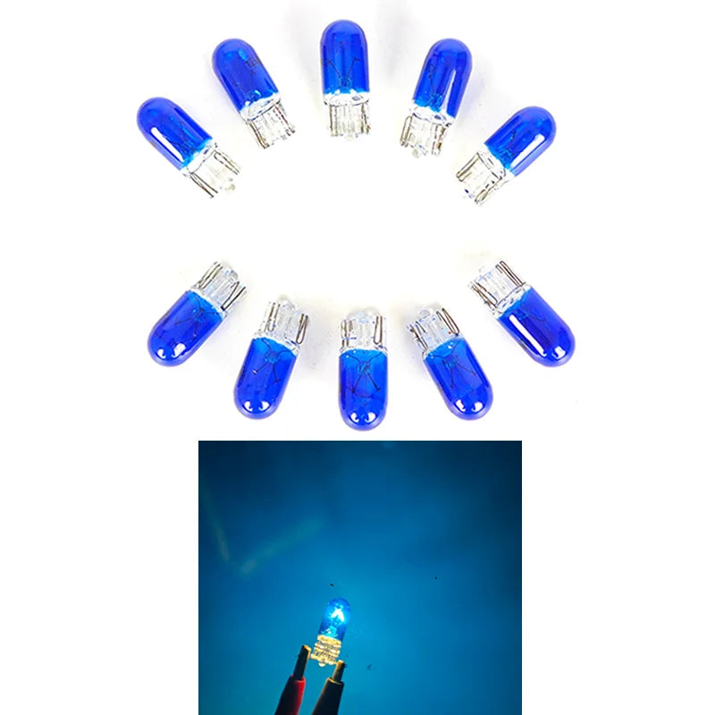 10 X Signal Lamp Glass T10 W5W 501 194 12V 5W/3W W2.1x9.5d Single Filament Car Bulb Auto Light