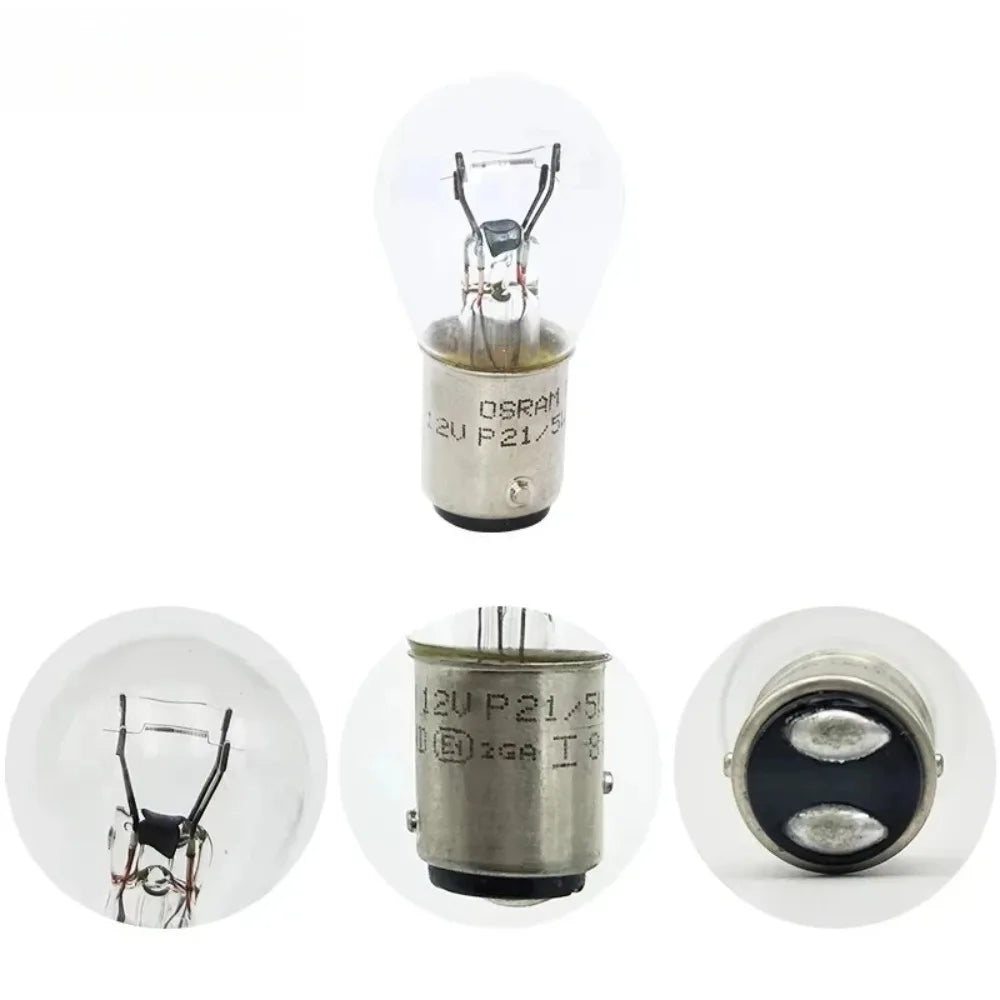 OSRAM 7528 P21/5W Halogen Bulb (S25, BAY15d, 12V) – Dual Filament Turn Signal, Brake & Side Light Bulbs for Cars, 10PCS Pack